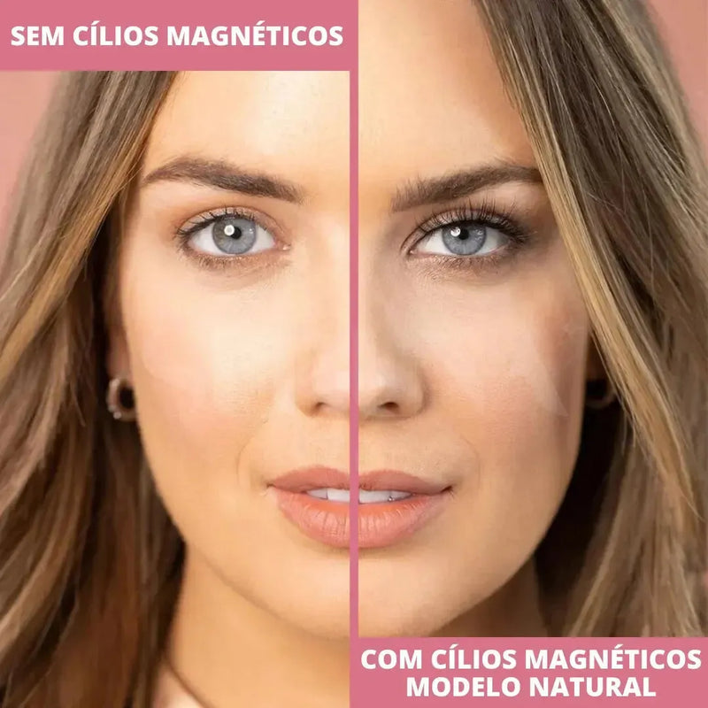 Compre 1 Leve 4 Pares de Cílios Magnéticos Glamour Beauty®️ + Aplicador e Delineador (Brindes)