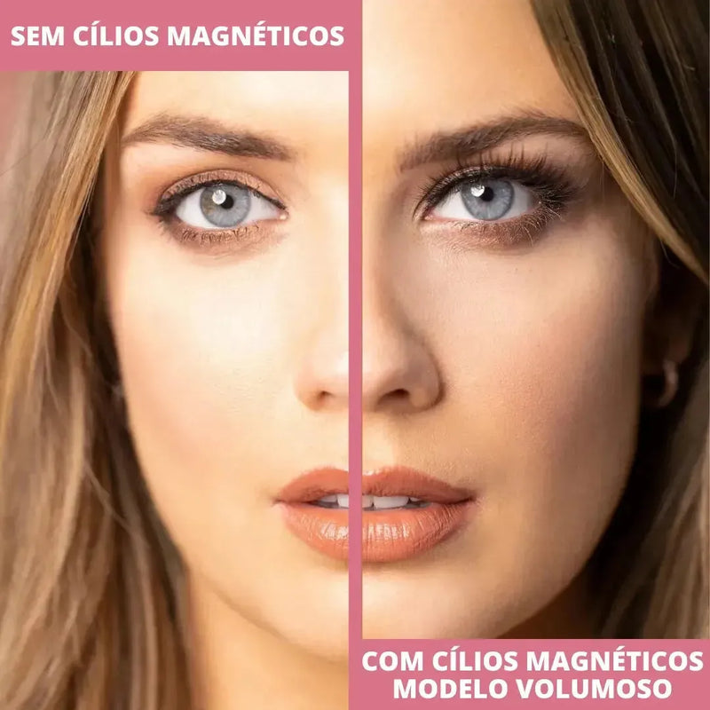 Compre 1 Leve 4 Pares de Cílios Magnéticos Glamour Beauty®️ + Aplicador e Delineador (Brindes)