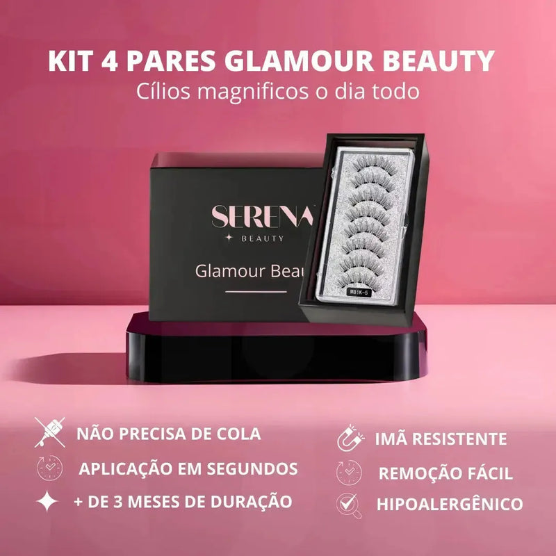 Compre 1 Leve 4 Pares de Cílios Magnéticos Glamour Beauty®️ + Aplicador e Delineador (Brindes)