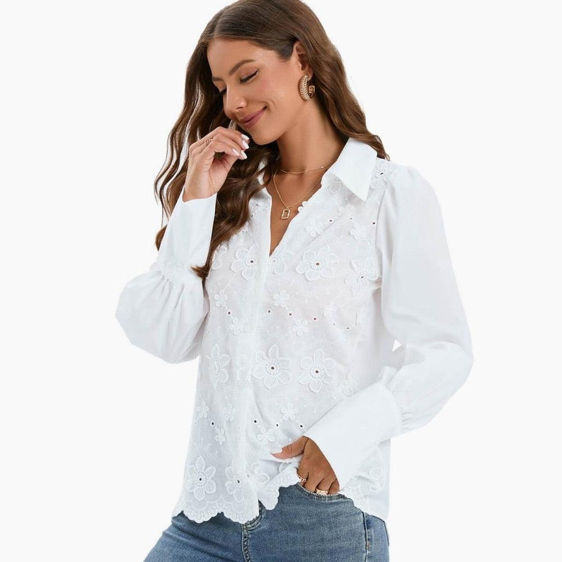 Camisa Feminina Laise Branca - Serena Beauty