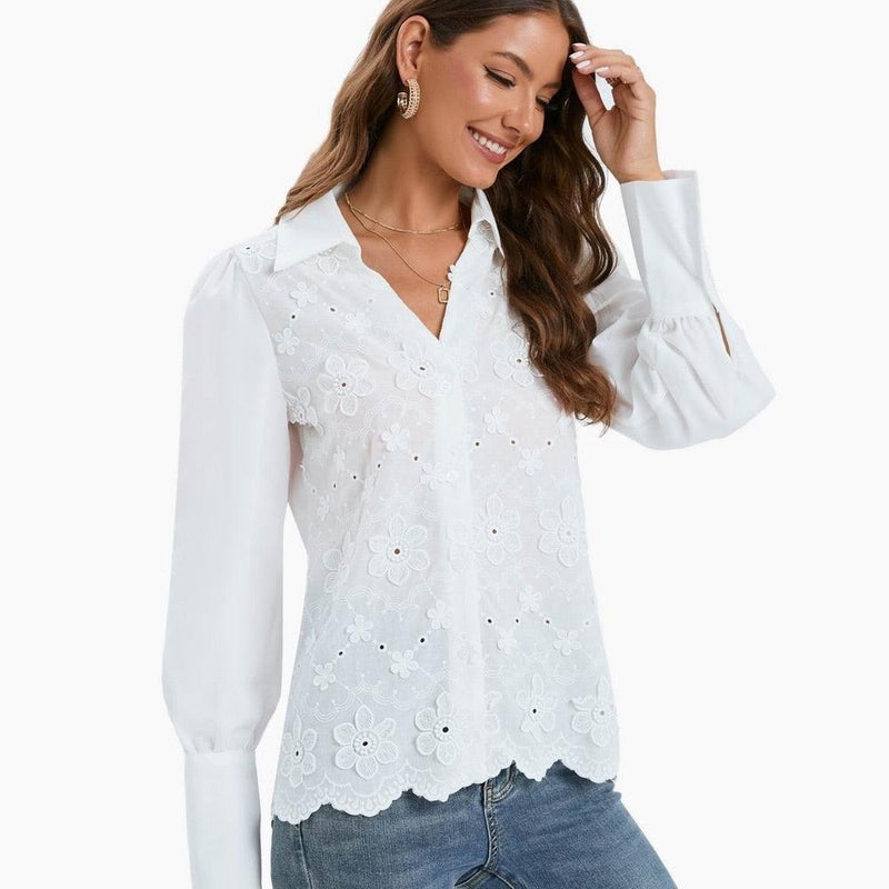 Camisa Feminina Laise Branca - Serena Beauty