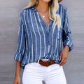 Camisa Feminina Despojada em Listras - Serena Beauty