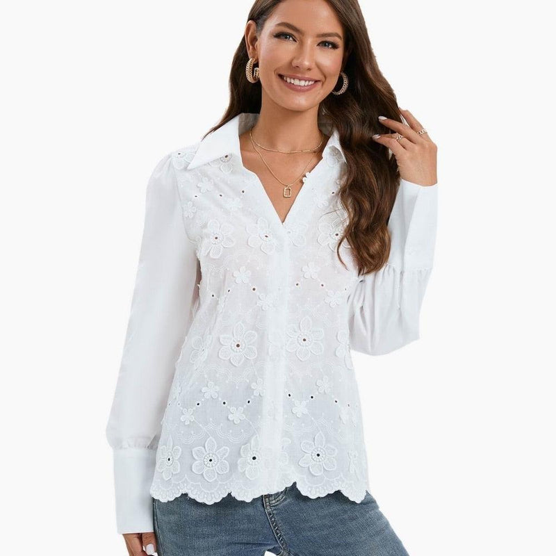 Camisa Feminina Laise Branca - Serena Beauty